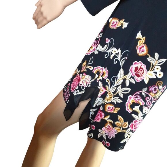 JM COLLECTION DRESS Lushly Embroidered Boho Mini Tunic Oversized‎ - Picture 3 of 13